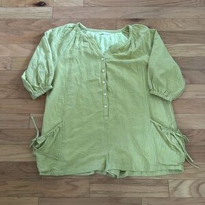 ILLA ILLA Light Green Button-Down Dress